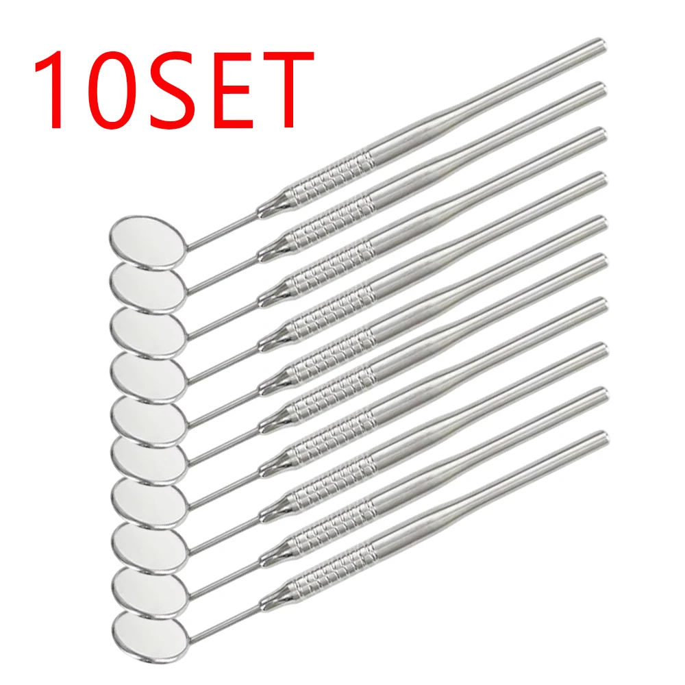 

10 шт. автоклавируемые стоматологические зеркала для рта, многоразовые отражатели для полости рта с ручкой для отбеливания зубов, стоматологические инструменты