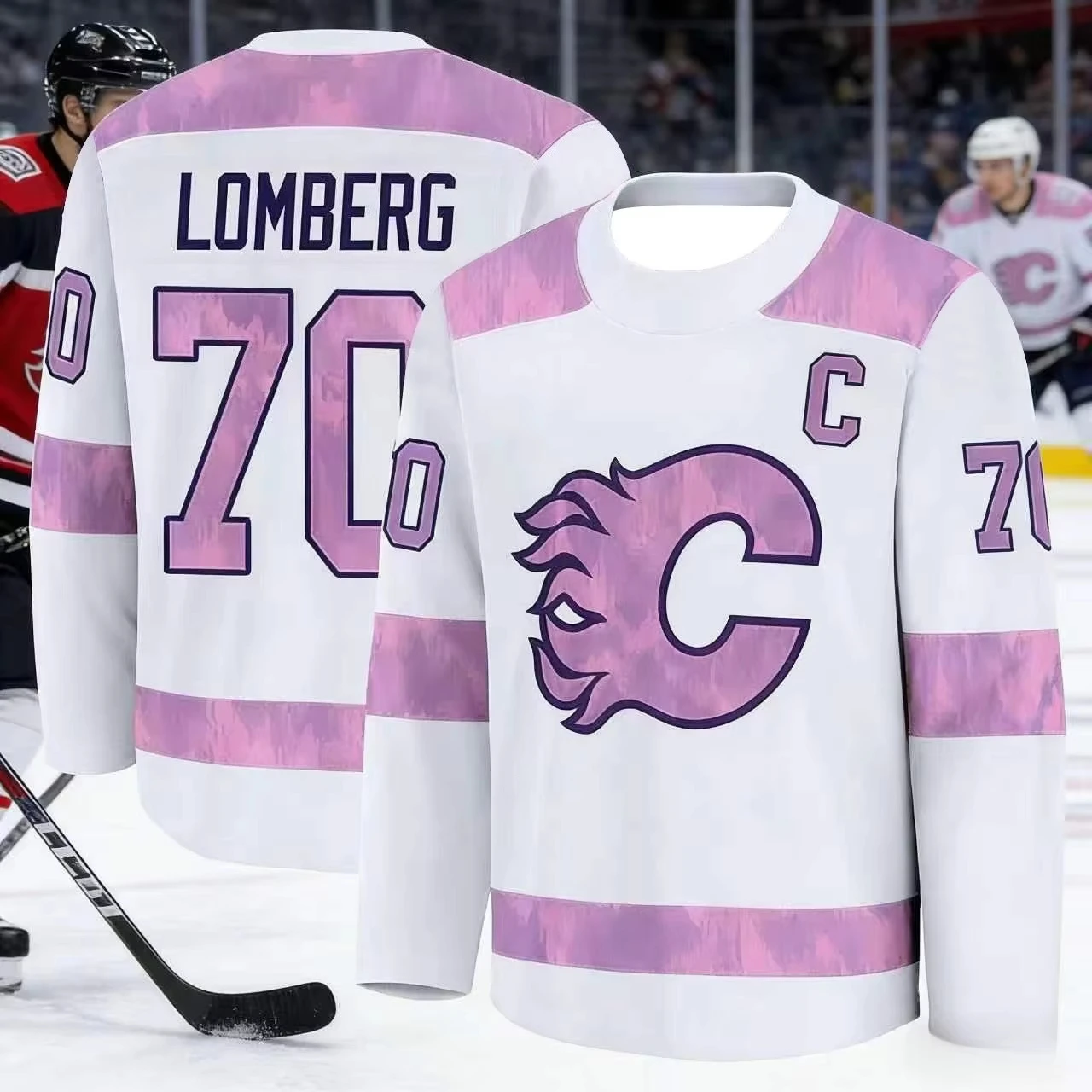 NEW 2026 Men Model Calgary Men's Ice Hockey Sport Shirt 3D Printed Fan Edition Baseball Jacket Long-Sleeved Shirt Kids
