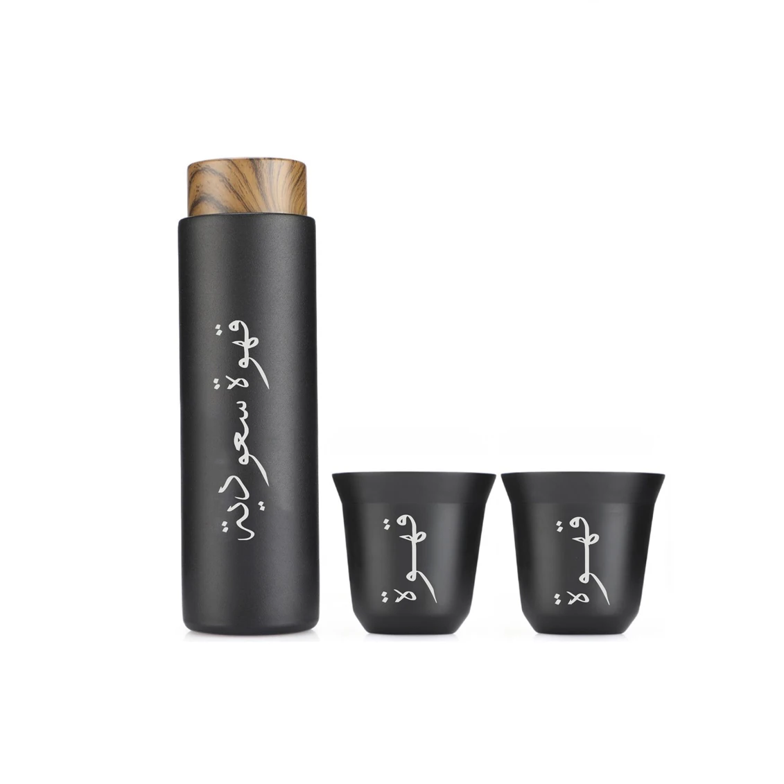 Hot Sale Stainless Steel Double Layer Coffee Thermos Bottle Set Heat Insulation Portable Shot Mug With Tea Compartment Customize