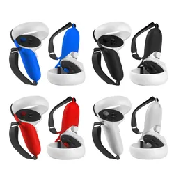 VR Protective Cover For VR Touch Controller Silicone Shell With Strap Half Pack Handle Grip For Oculus Quest 2 Accessories