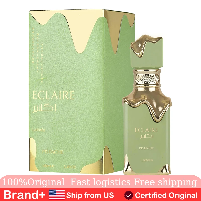 

Lattafa Eclaire Pistache Gourmand Nutty Creamy Musky Eau De Parfum Spray Long-Lasting Fragrance for Women 3.4 Ounce Cologne