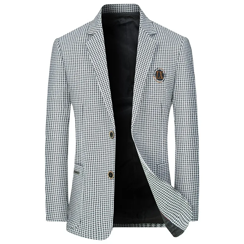 New Spring Men Business Casual Blazers Jackets Autumn Suits Coats High Quality Male Slim Blazers Jackets Plaid Blazers Coats 4XL