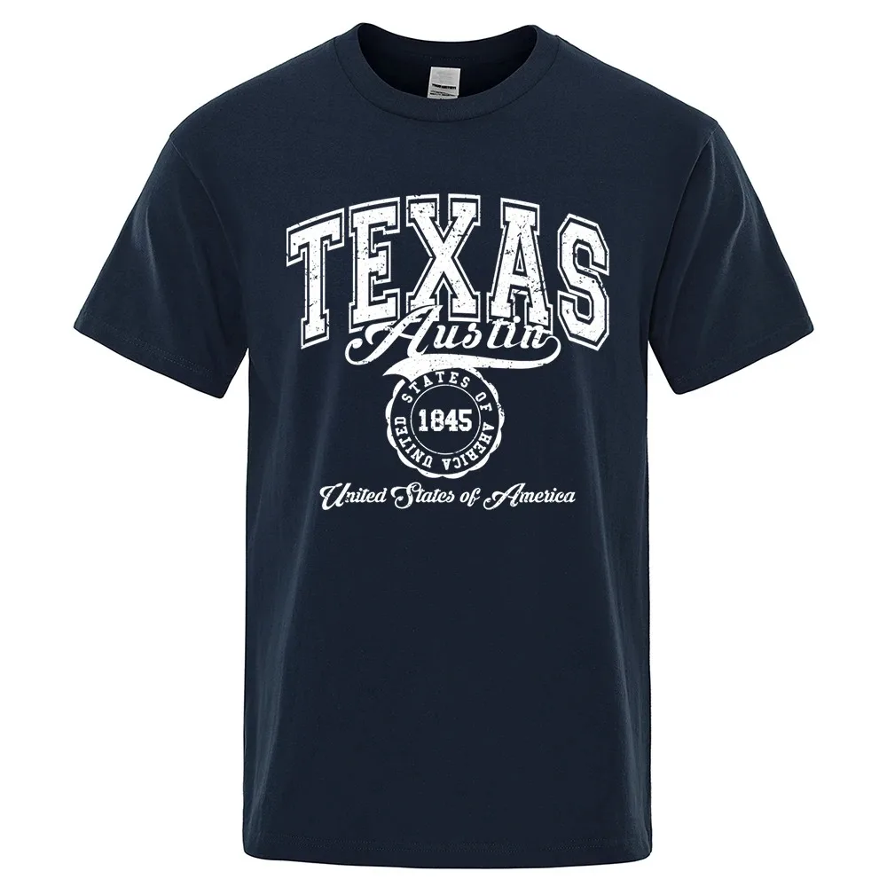 Texas Austin United States of America Tshirt Men Women T-Shirts Hip Hop Breathable T-Shirt Casual Tee Clothes 100% Cotton Tops