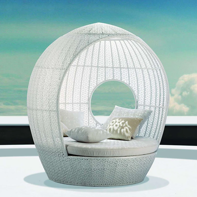 Outdoor bed, birdcage bed, patio round bed, open-air beach loungers, balcony, pool bird's nest bed, outdoor lounge bed