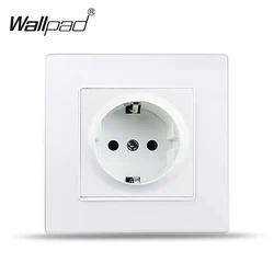 Wallpad White Round Conner White Acrylic Panel EU Standard Wall Electrical Power Socket