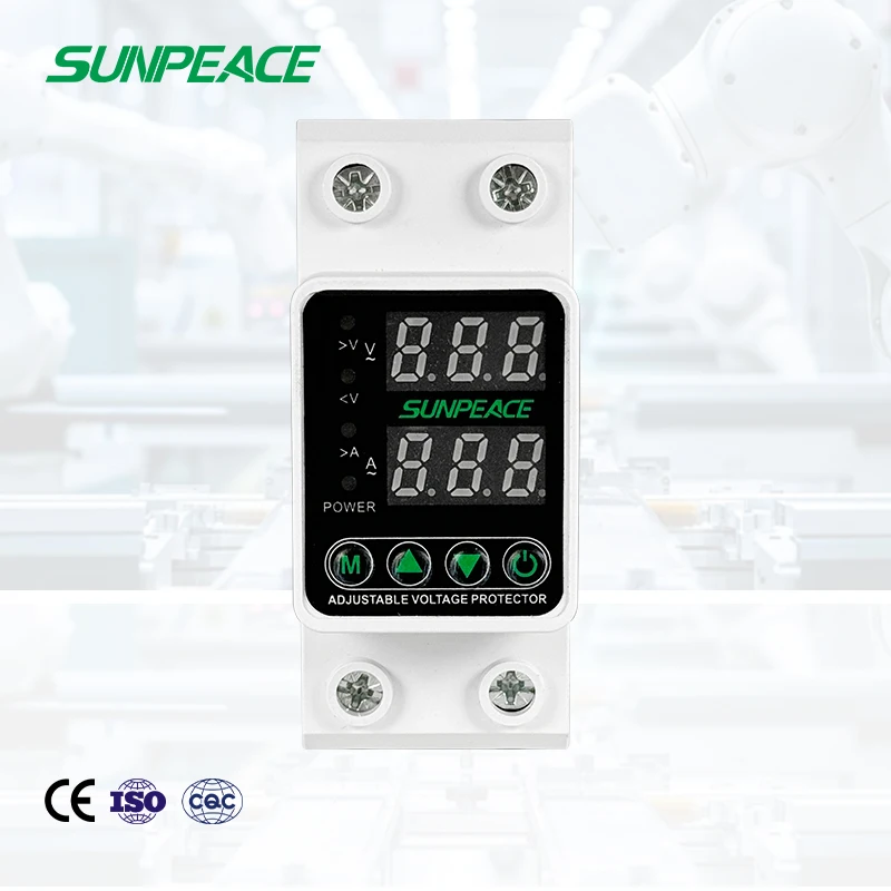 

2P 40A 63A 80A 100A 220V Single Phase Adjustable Digital AC DC Over and Under Current Voltage Protector