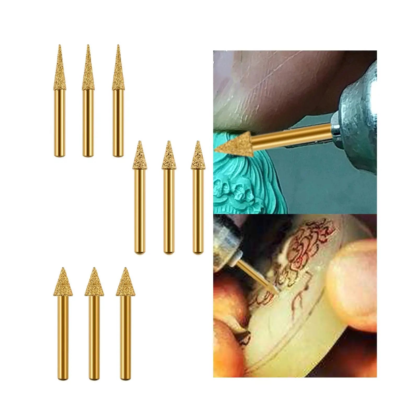 

3 шт., шлифовальные круги, шлифовальная головка с конусом для шлифования, длинная шлифовальная головка 60 мм для шлифования, резьбы, гравировки