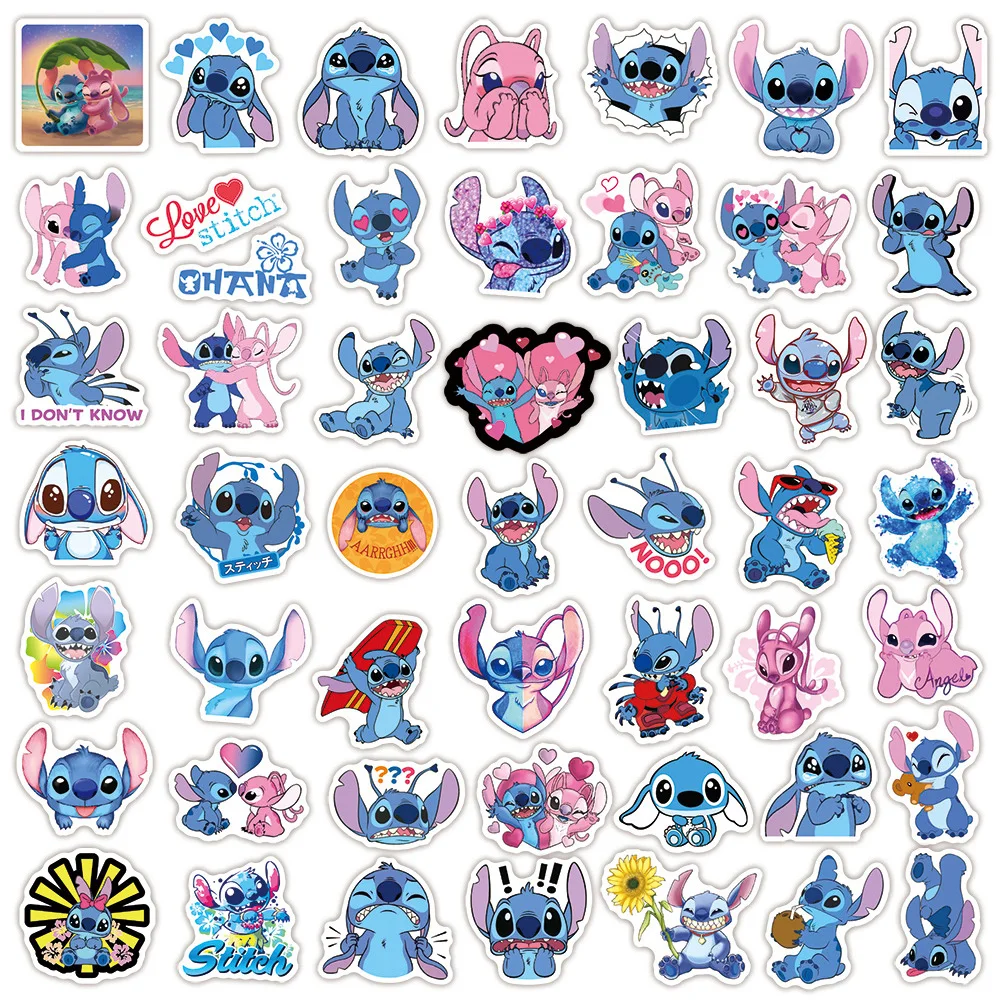 10/30/50pcs Disney Anime Cartoon Stitch Stickers Decals Waterproof Decorative Luggage Stationery Laptop Kawaii Sticker for Kids