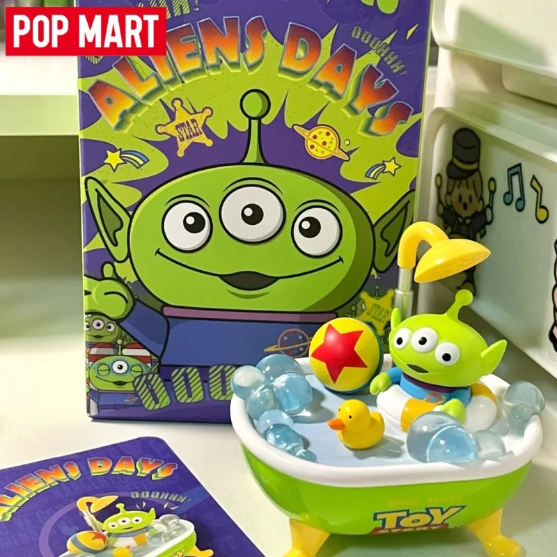 POP MART Pixar Toy Story Dreiäugiger Alien Blind Box Mystery Box Niedliche Schreibtisch-Dekoration Puppenmodell Sammlerstück Spielzeug Geburtstagsgeschenk