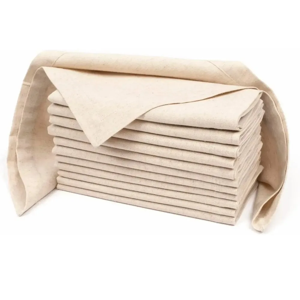 Home White Polyester Cloth Napkins Set of 12-18x18 Inches