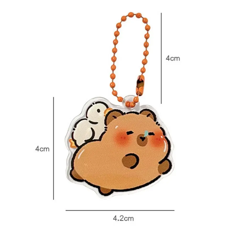 Kawaii الاكريليك كابيبارا سلسلة مفاتيح مصنوعة من الأكريليك لطيف الكرتون كابيبارا حقيبة معلقة الإبداعية مضحك كابيبارا قلادة زوجين