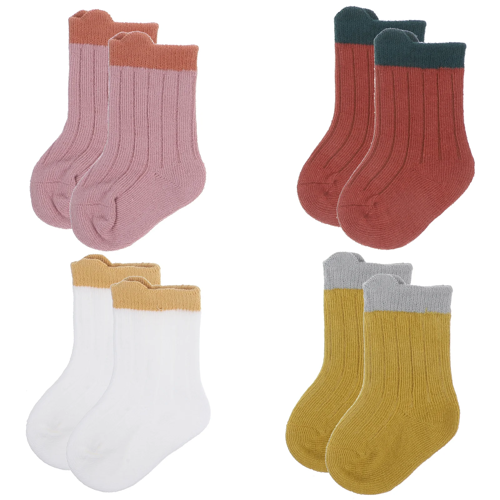 

4Pairs Kids Cotton Ankle Socks Toddler Short Socks Soft Comfortable Adorable Style for Baby Boys Girls Washable Daily Wear