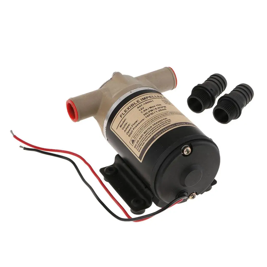 

Диафрагма 12 В, 8 галлонов в минуту, 30 л/мин, 18 фунтов на квадратный дюйм — самовсасывающая — морской/фургон/