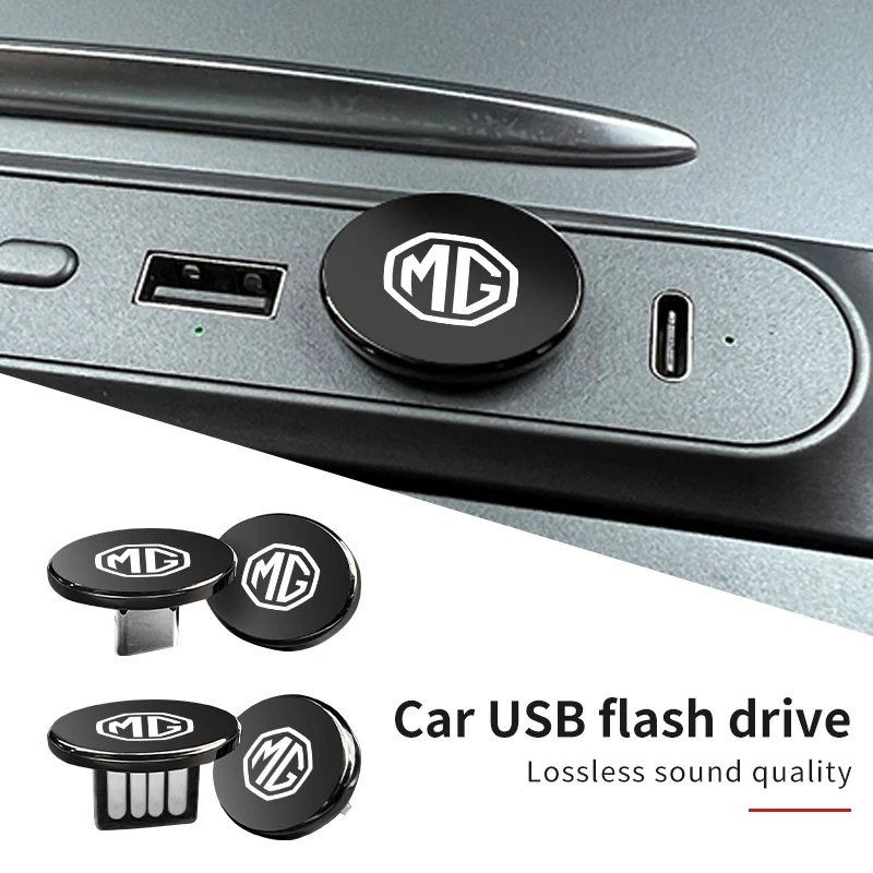 16GB/32GB/64GB Car Logo Mini Metal USB Type-c Flash Drive Memory Stick For Morris Garages MG 3 5 6 7 HS ZS GS Hector TF GT ZR