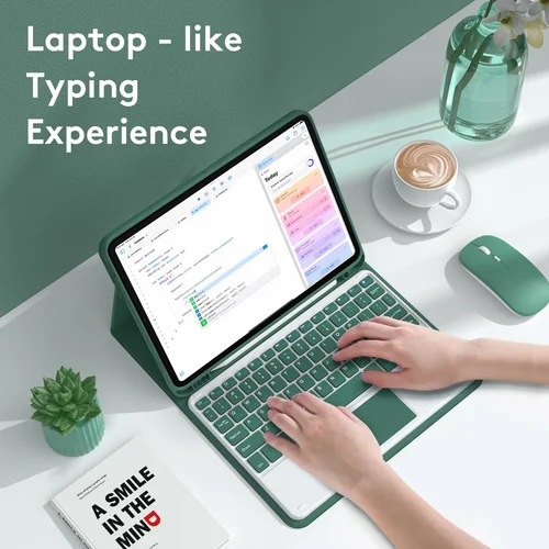 Imagen 2 del producto Funda con teclado con panel táctil para iPad 10 2022 Pro 11 Air 6 Air 5 4, Funda Air 3 2 Pro 10,5 10,2 8th 9 Gen, Funda para teclado magnético