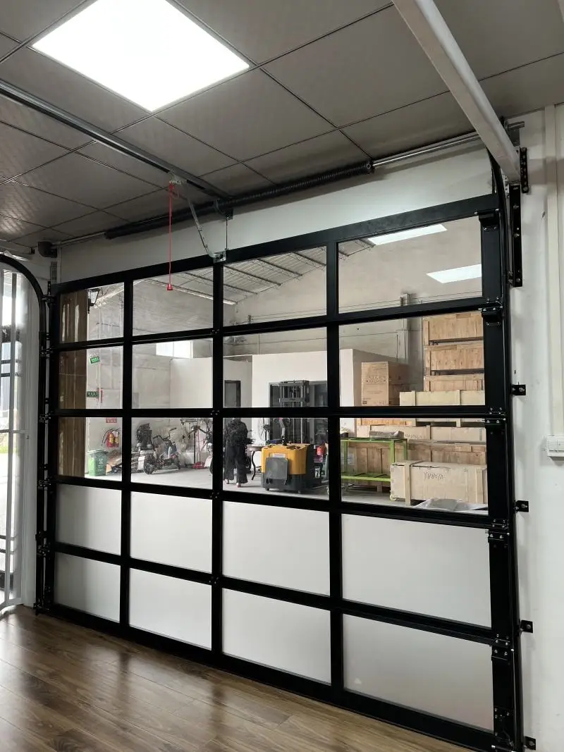 

Modern High Strength Aluminum Frame Double Layer Tempered Glass Garage Door Factory Customization High Visibility Garage Doors