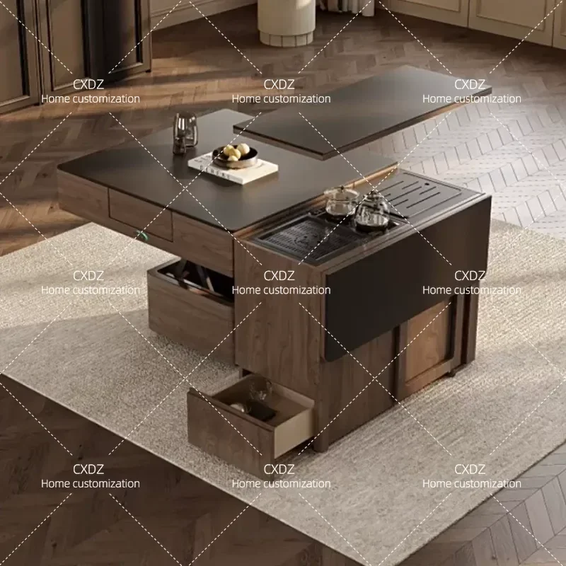 Multifunctional Lifting Coffee Table Folding Dining Tea Side Table 2 in 1 Space Saving Furniture for Small Apartment Home Use