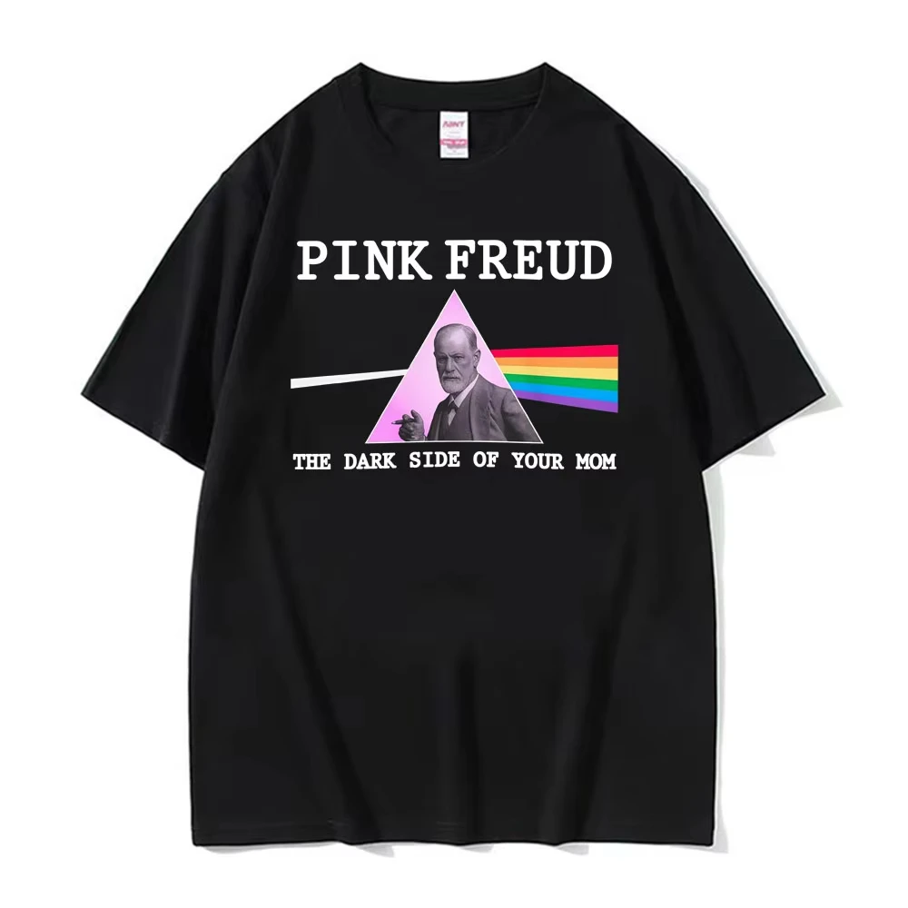 Freud Parody Graphic T-shirt Men Women Funny Psychology Rock Inspired Casual Cotton Short Sleeve Streetwear Tee