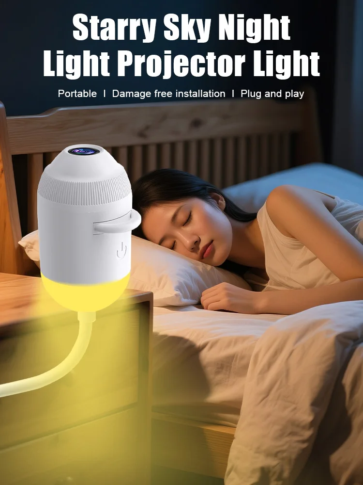 USB Starry Sky Projector Night Light 360 Bendable Flexible Hose HD Projection Car Bedroom Decor Lamp Replaceable Pattern Films