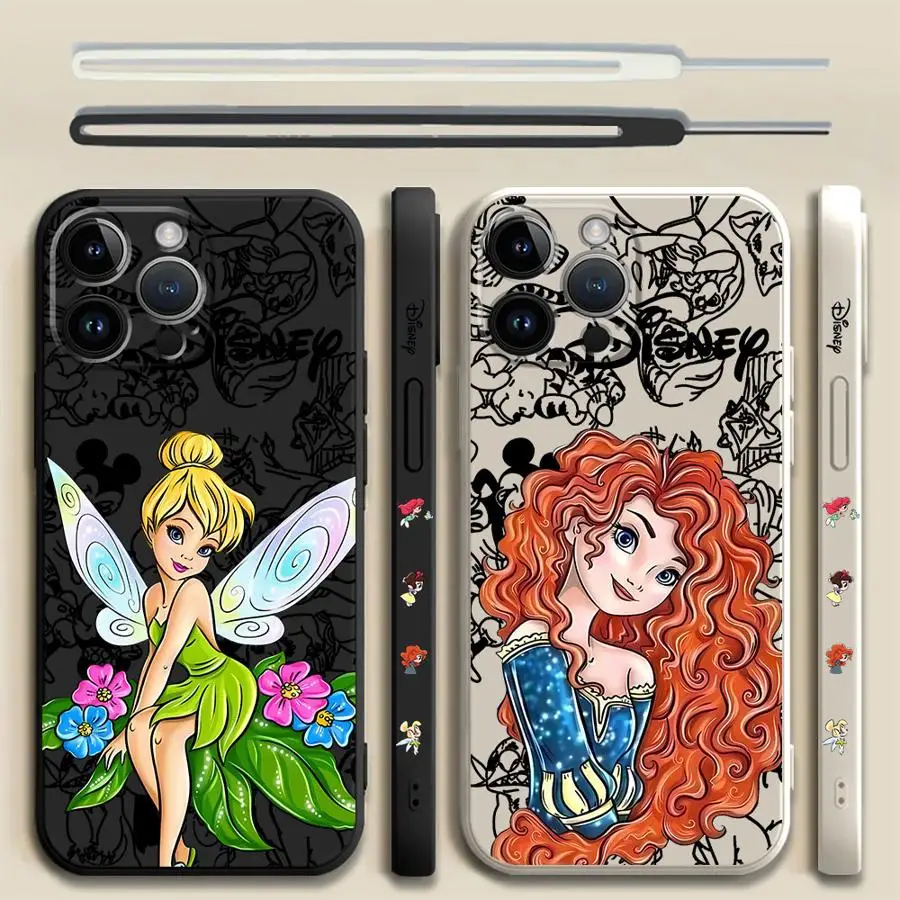 

Case for iPhone 7 8 XR XS 16 14 15 Plus 11 12 13 Pro Max 16e Soft Cover Disney Princess