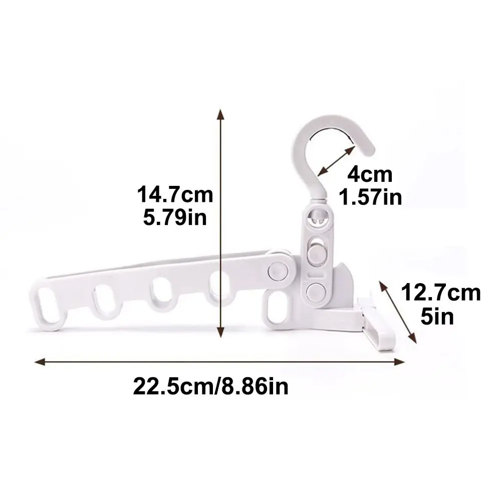 Portable Foldable Clothes Drying Rack Angle Adjustable Multi-function Clothes Hook Five-hole Clothes Drying Artifact Travel view 6