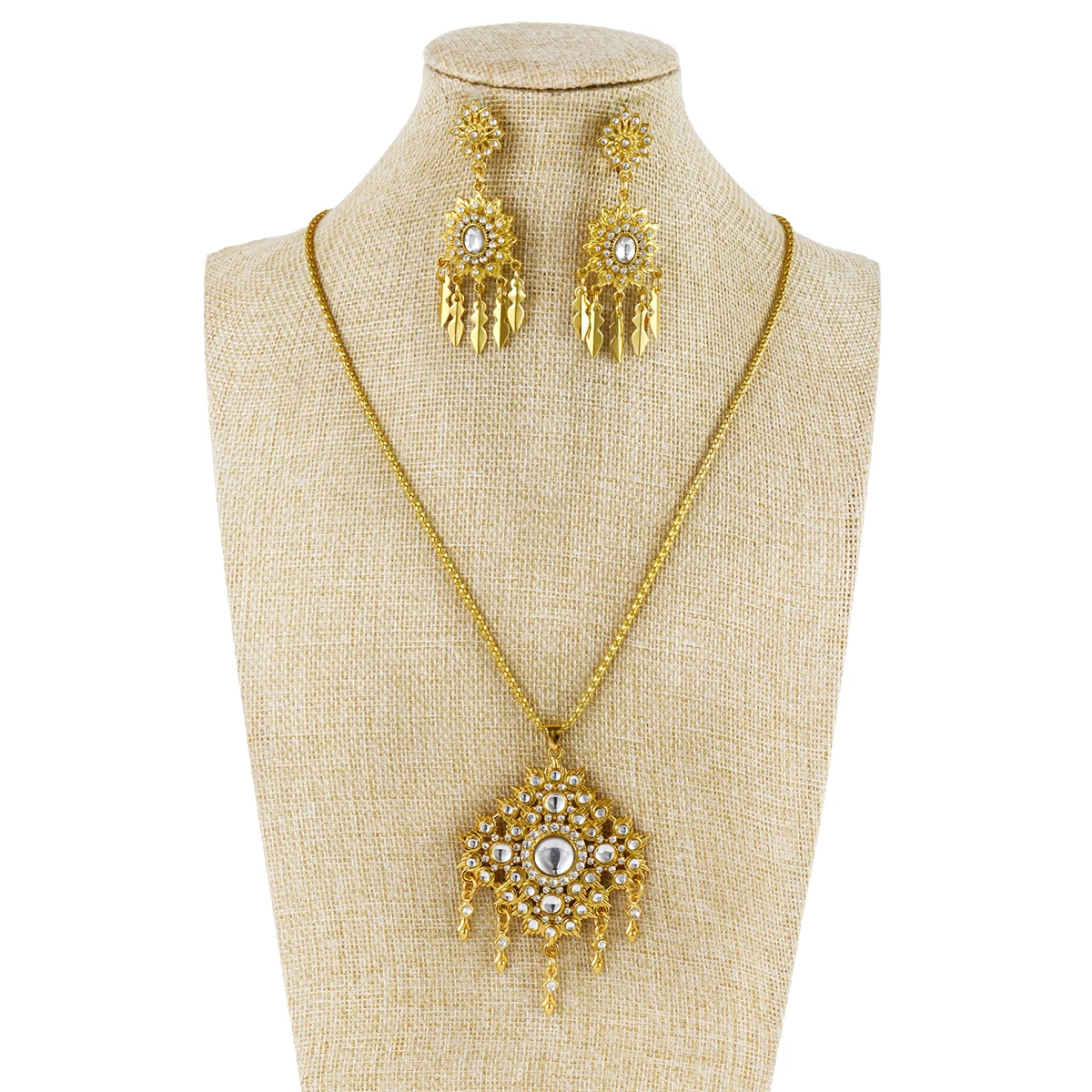 

Ожерелье с подвеской в богемном стиле и бриллиантами с водой и серьгами, комплект для уличной свадебной вечеринки, подарок для друзей и сестер