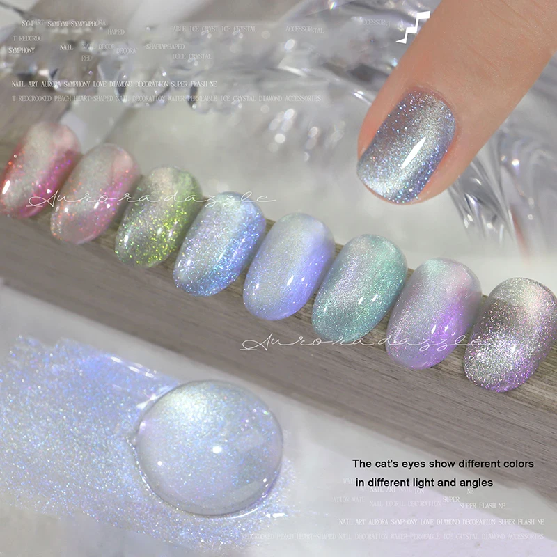 Crystal Stone Cat Eye Magnetic Nail Art Gel New Dazzle Shimmer Color Gel smalto Uv Semi permanente smalto per unghie Top Coat Gel Uv