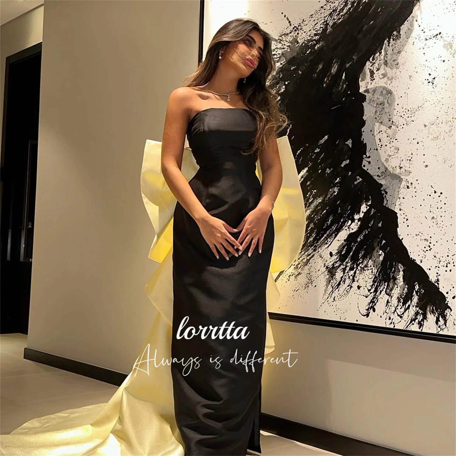 Lorrtta Customized Womens Dresses for Special Occasions Mermaid Cut Formal Dresses Woman Evening Dress Robe Bow Decoration Party