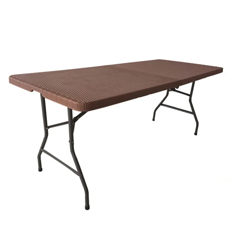 Outdoor folding table portable long dining training meeting blow molding rattan folding stall