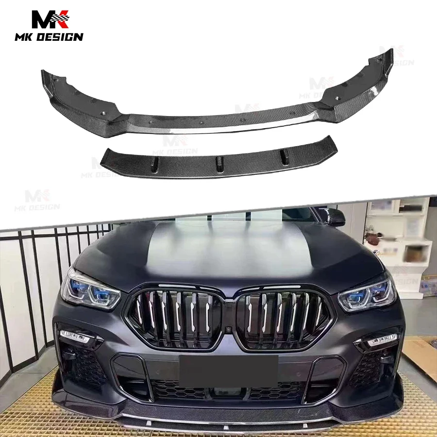 Carbon Fiber Front Bumper Lip Chin Splitters for BMW G06 X6 2019-2023 Front Lip Splitter Body Kit Car Styling