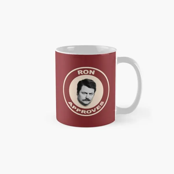 Ron Approves Parks And Recreation Clas  Mug Image Cup Tea Photo Picture Design Simple Coffee Drinkware Printed Handle Round