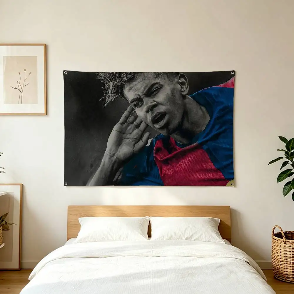 Football 19 LY L-Lamine Y-Yamal Art Hanging Flag, Wall Banner for Bedroom Home Outdoor Decoration