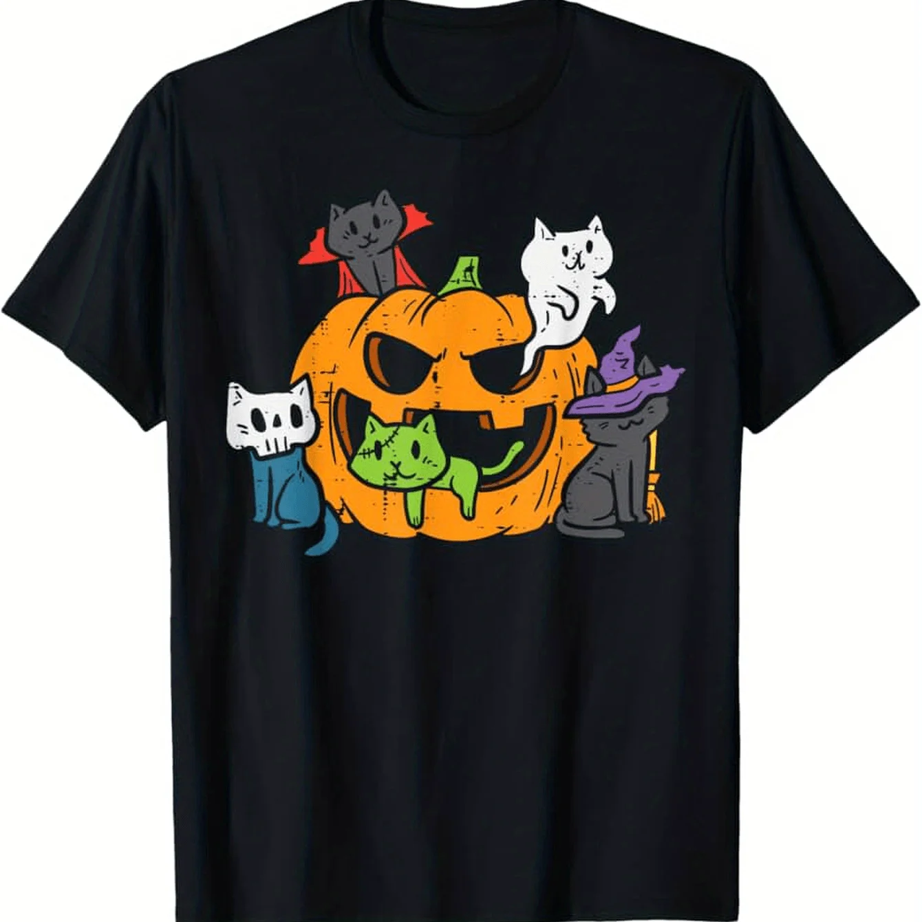 

Halloween Graphic Printing Summer Autumn and Winter Pure Cotton Men's and Women's T-shirts Short Sleeves Luxury Outdoor Sports
