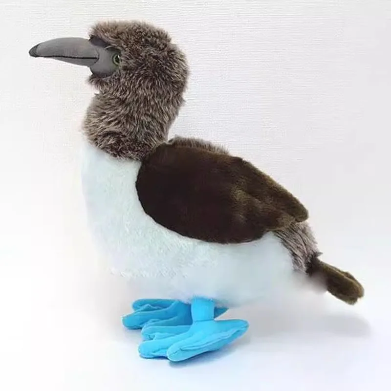 Animal de imitación pájaro de pie azul Booby naturaleza salvaje zoológico modelo Sulidae Gannet Sula Nebouxii juguete de peluche muñeca de peluche regalo para niña y niño