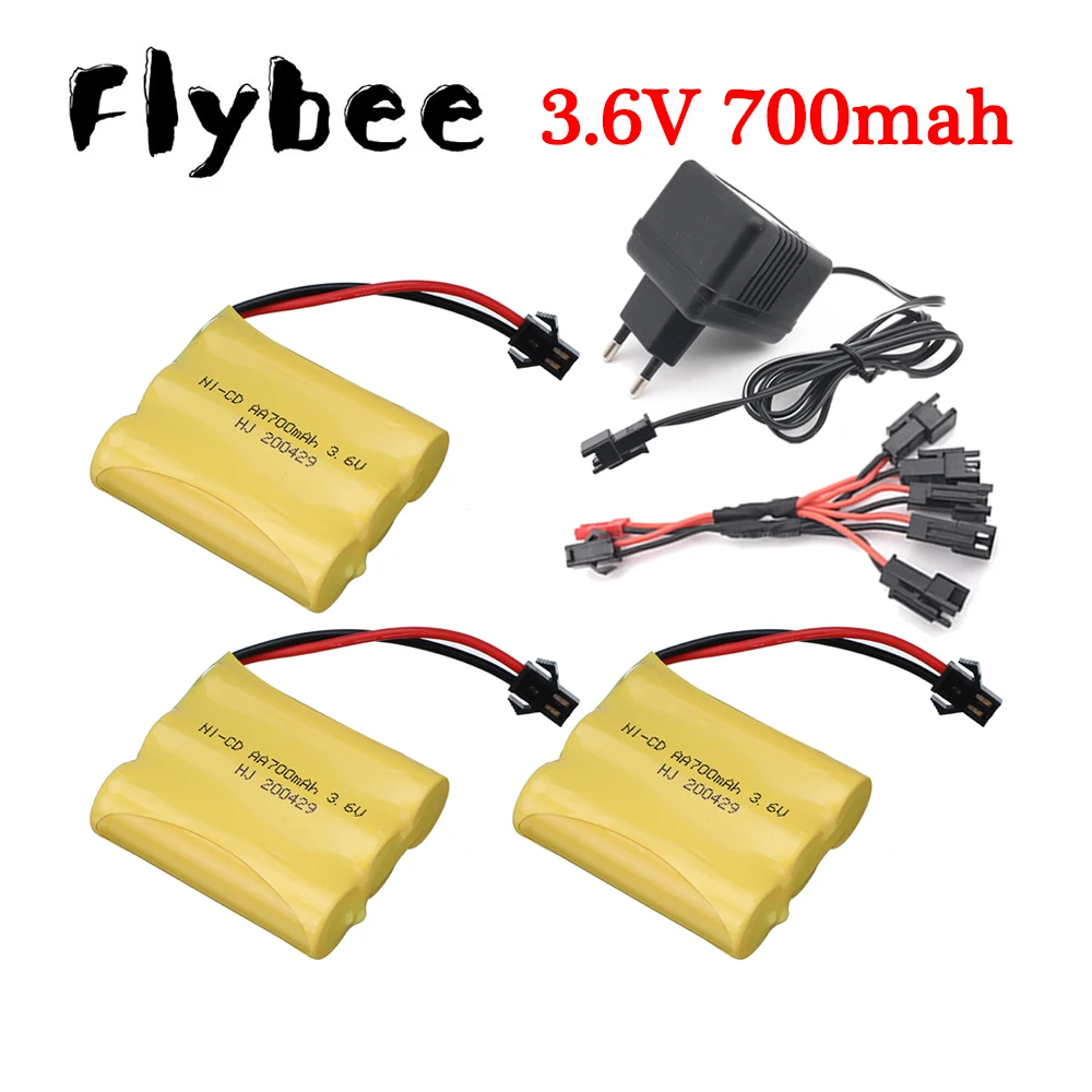 3.6 V 700 Mah Ni-Cd Batterij Sm Plug Voor Rc Speelgoed Auto Rc Tanks Rc Treinen Rc Robot Rc Boot Kanon Aa 3.6 V 700 Mah Oplaadbare Batterij