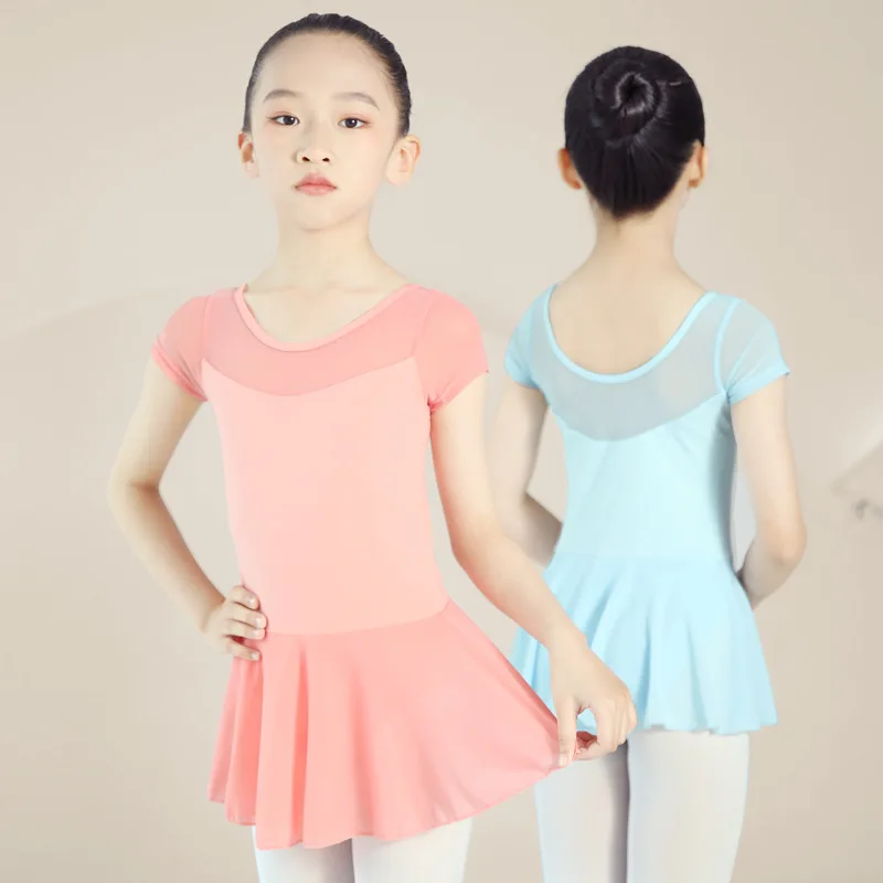 Children's dance costumes, girls' practice costumes, ballet skirts, dance skirts, summer short sleeved grading exams, girls' Chi