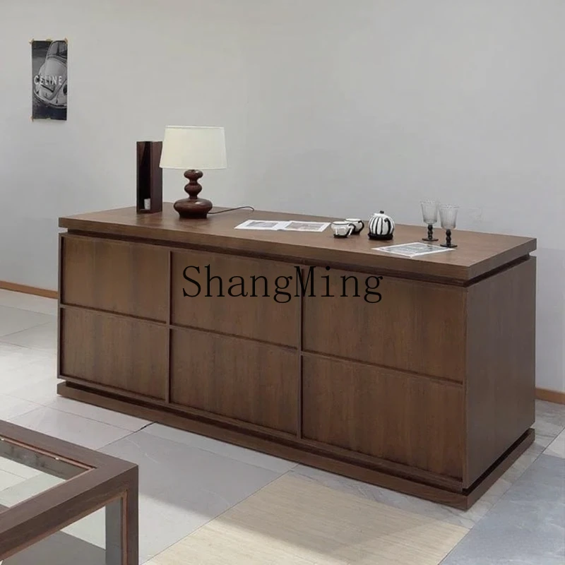

ZYY clothing store special cashier bar counter, Nakajima cabinet, flowing water table display cabinet, walnut display stand
