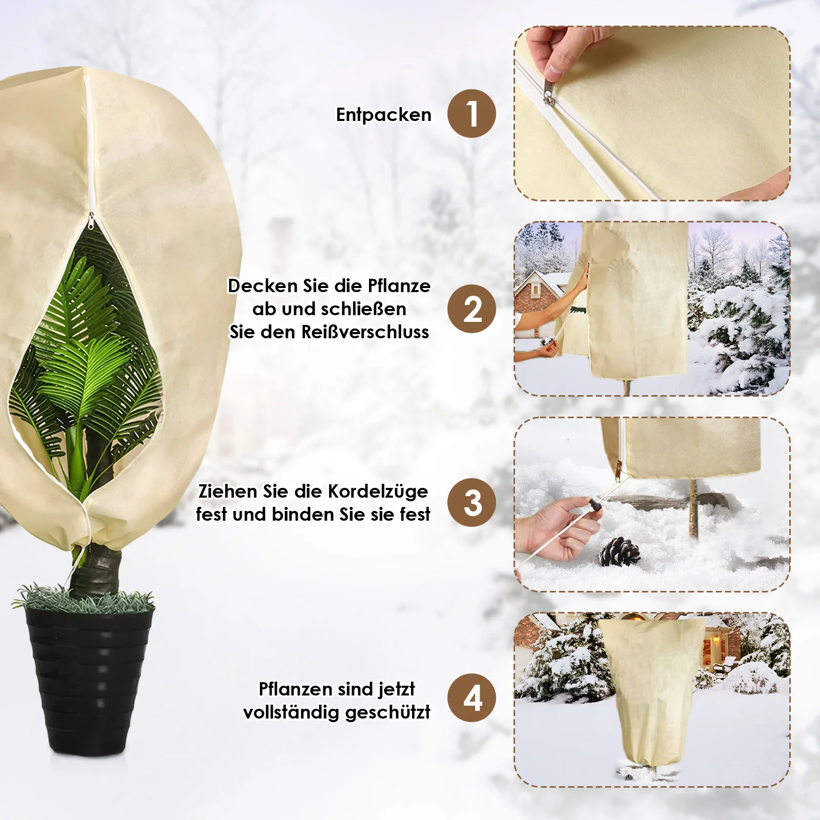 2pcs/set Versatile Application Frost Protection Cover For Different Plants Breathable Pot Plant Bag