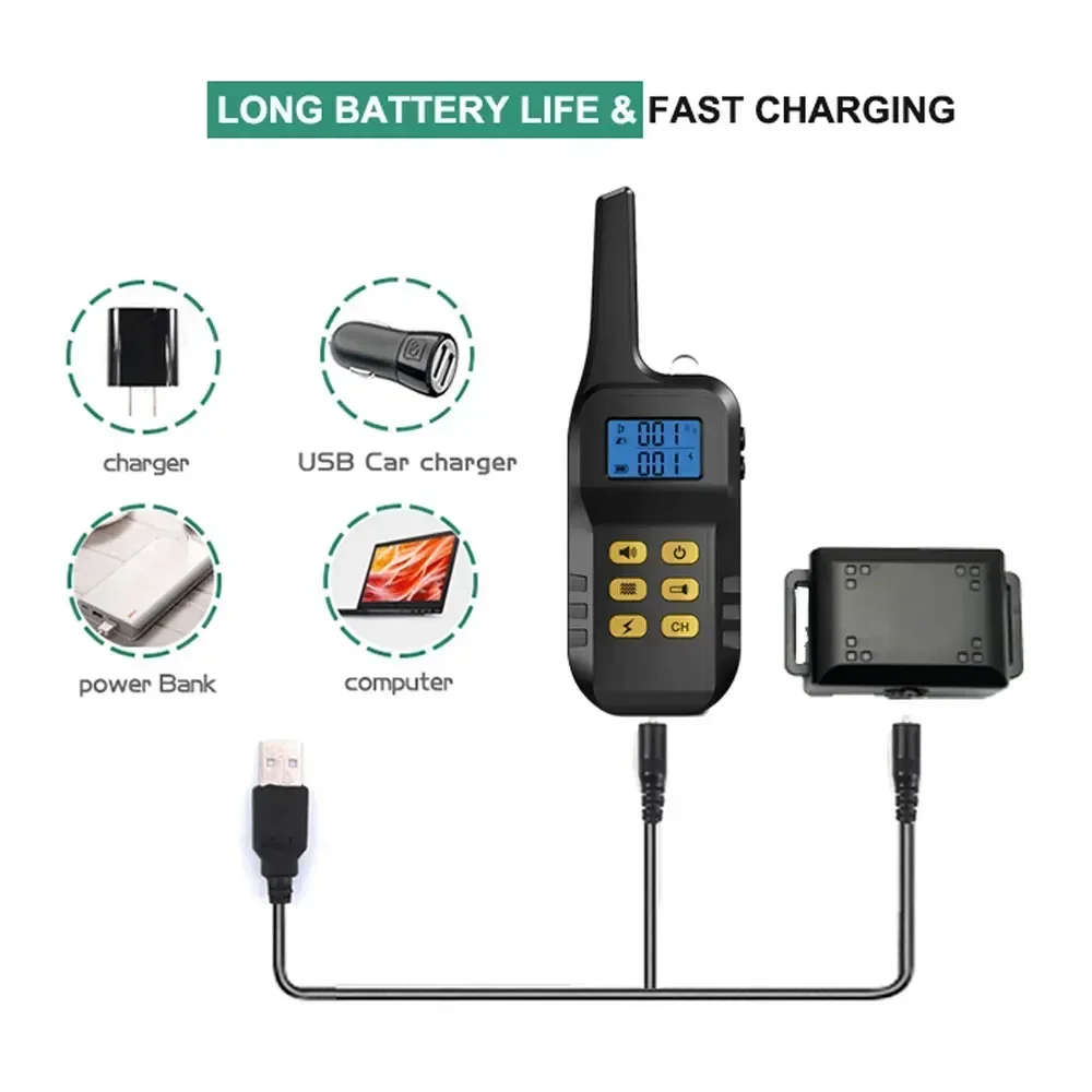 

New Electric Dog Training Collar, 1000m Pet Bark Stop Collar Remote Transmitter, Anti Bark Device Automatic Bark Control Collar
