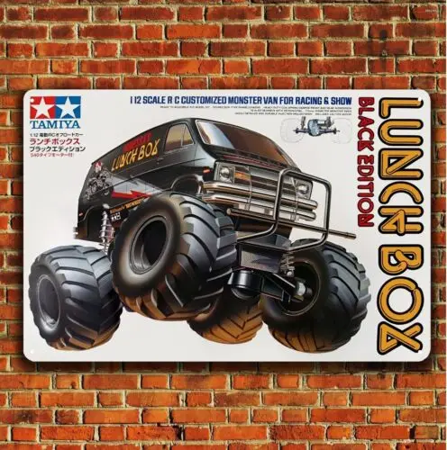 1pcs,Metal Poster Rc Car Wall Deco Tin Sign Plaque Tamiya Lunchbox BoxartTin sign ()