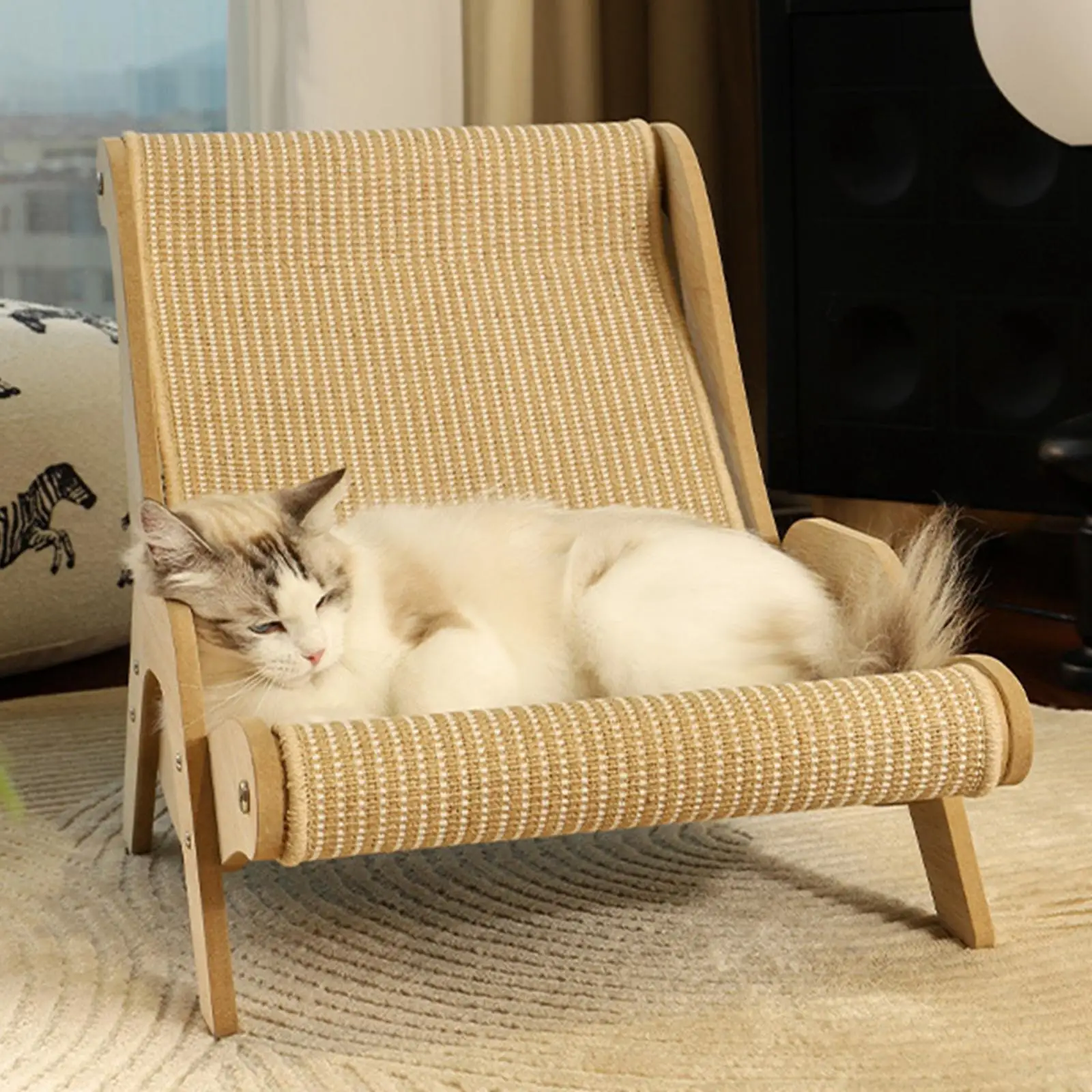 Cat Lounge Chair Cat Hammock Bed Resting Pet Cot Cats Raised Bed Cats Scratcher for Puppy Small Dogs Indoor Cats Rabbits Bunny