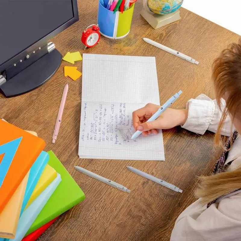 أقلام جل ناعمة الملمس قلم توقيع برميل ذو نقطة دقيقة مجموعة أقلام جل مكونة من 5 أقلام كرة دوارة قابلة للسحب لملاحظة اليومية