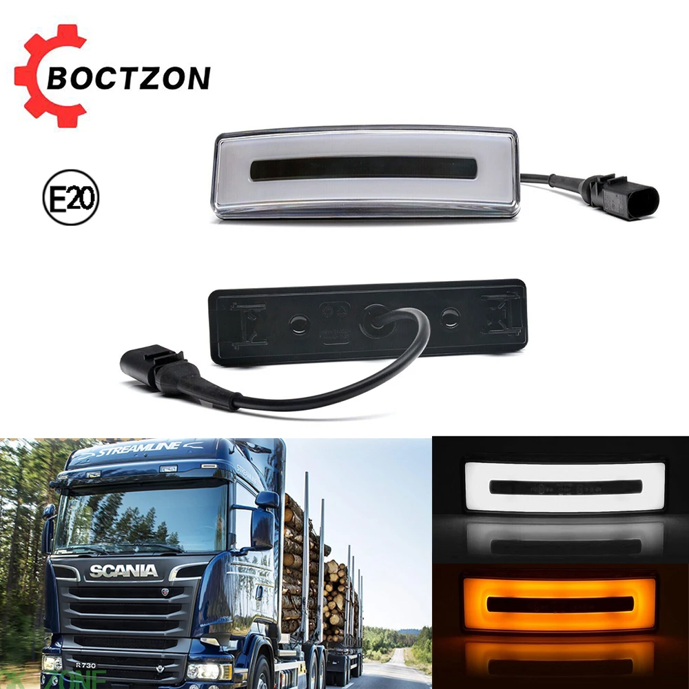 

24V LED Sunvisor Signal Light E20 For Scania R450 R560 R470 R500 R730 R620 P320 P360 P410 G440 OEM 1798980 1910437 White Amber