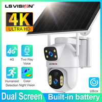 LS VISION Ubox Security 4G Solar Camera LTE Cam 4K Cellular Dual Lens Security Wireless Outdoor Pan & Tilt 4G Surveillance Cam