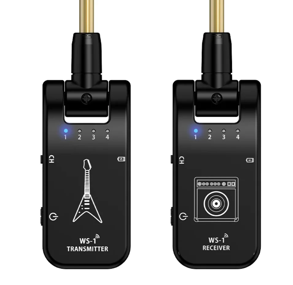 JAMJUM 8-Channel Wireless Guitar System (2.4G): Built-in Rechargeable Battery, Compatible with Guitar, Bass & Electric Musical I