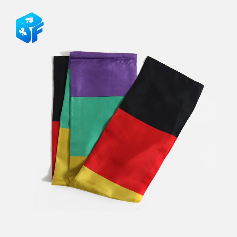 Black scarf into colorful one magic tricks magic props Change Color Scarf Magic tricks Black To Rainbow Silk Streame