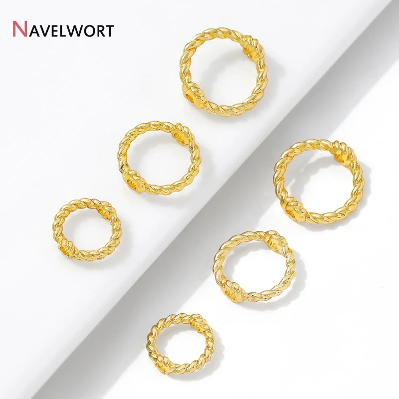 10/20/30Pcs 14K Gold Plated Brass Metal Stripe Bead Frame,For  DIY Fashion Bracelet Necklace Making Accessories