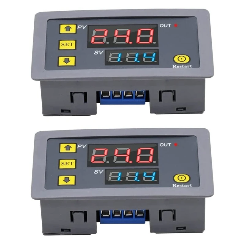 

2Pcs Timer Delay Relay 20A Programmable Cycle Timer Switch ON-Off LED Digital Display Time Relay Module