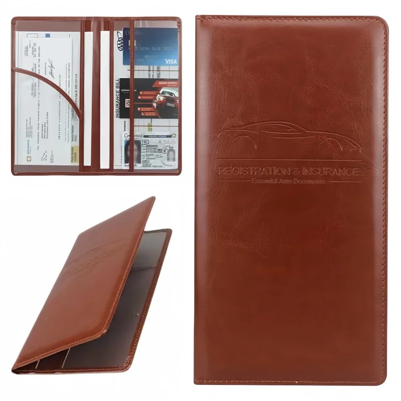 Car Registration and Insurance Card Holder, Vehicle License Docs Box Compartment Organizer, Interior Car Accessories