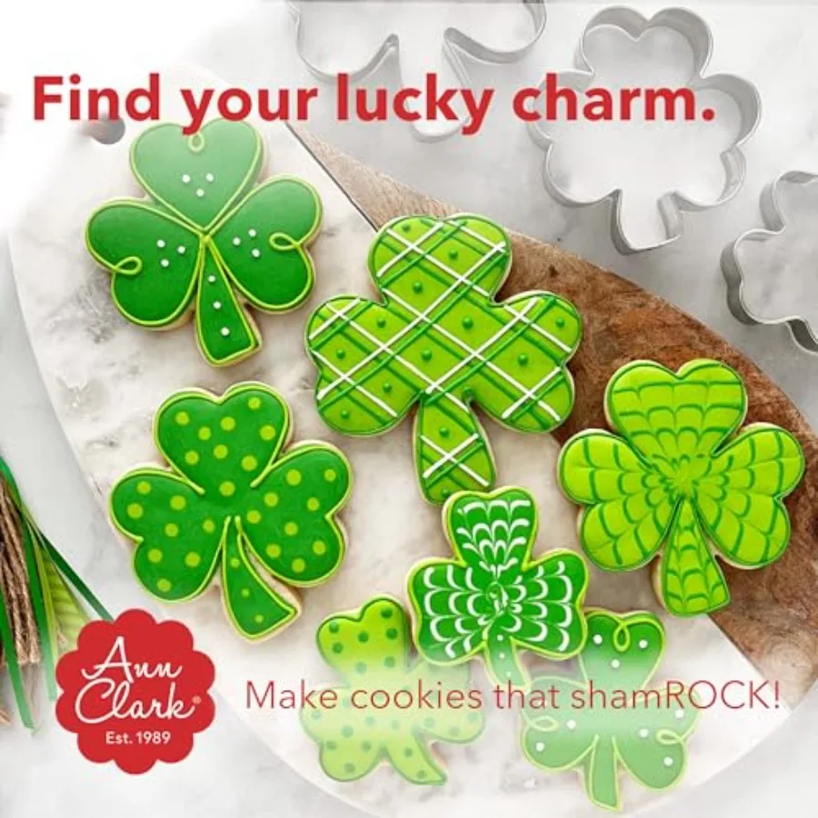 St Patrick's Day Shamrock Ce Cutter 3.25" Made in USA by Ann Clark